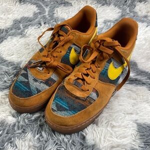 Nike Air Force 1 AF1 Low Sneakers N7 Pendleton Brown Shoes Mens Size 10.5